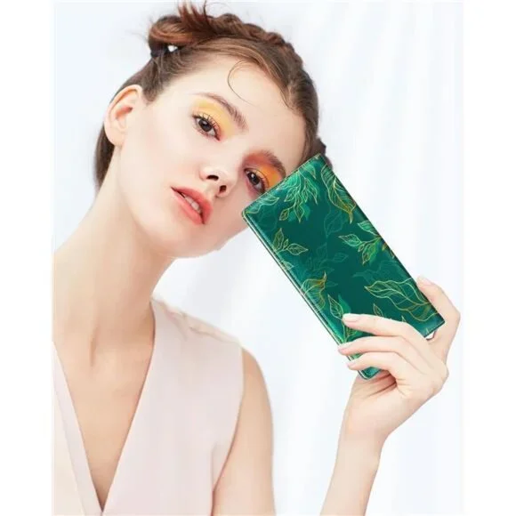 Women's Wallet, RFID Slim Wallets Green Desing - Picture 2 of 9
